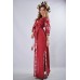 Embroidered Maxi Dress "Cool Geometry" Maroon
